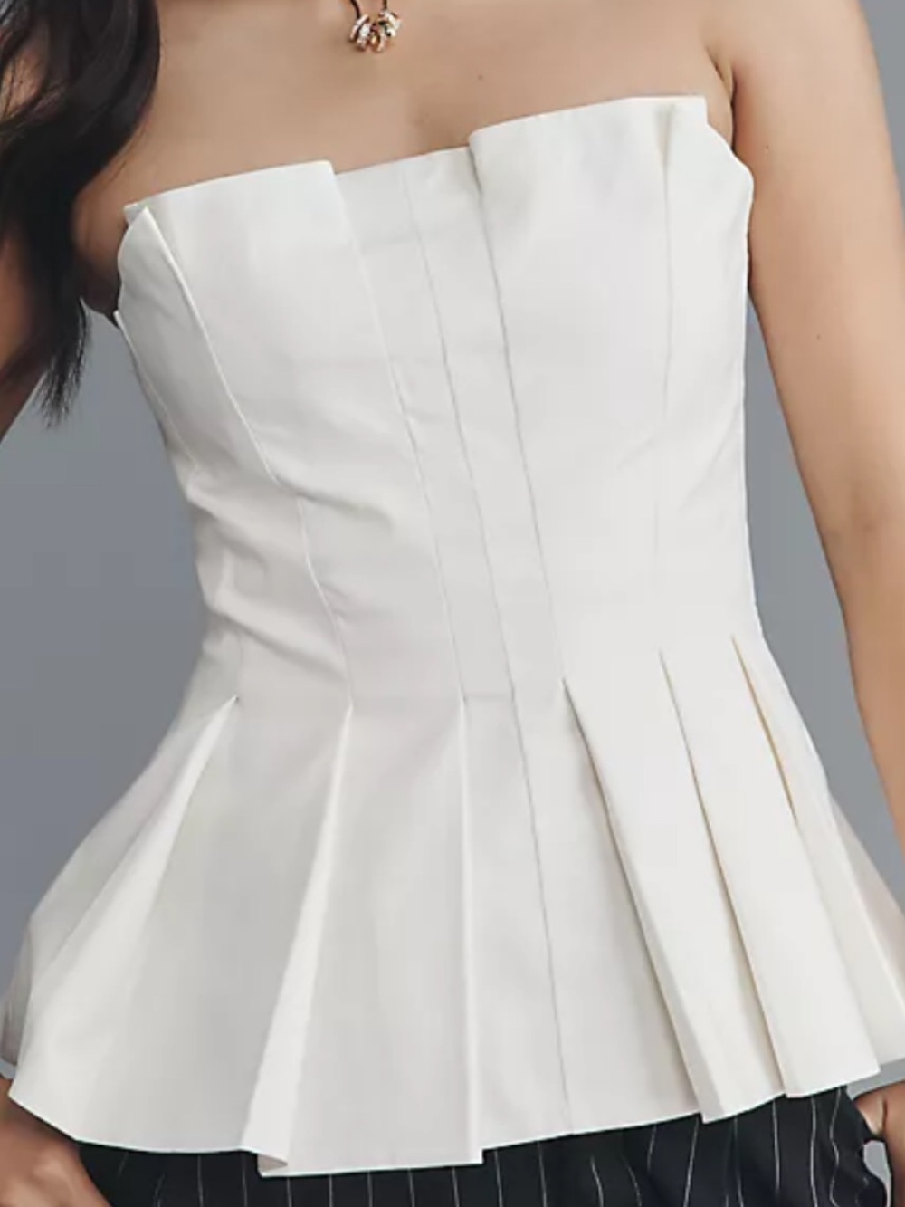Reformation Ashlyn Strapless Pleated Top
